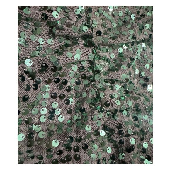 Grey & Green Sequin Retro Y2K Glam Coastal Mermaid Cami Tank Top Size 14/16 L XL - Picture 4 of 5